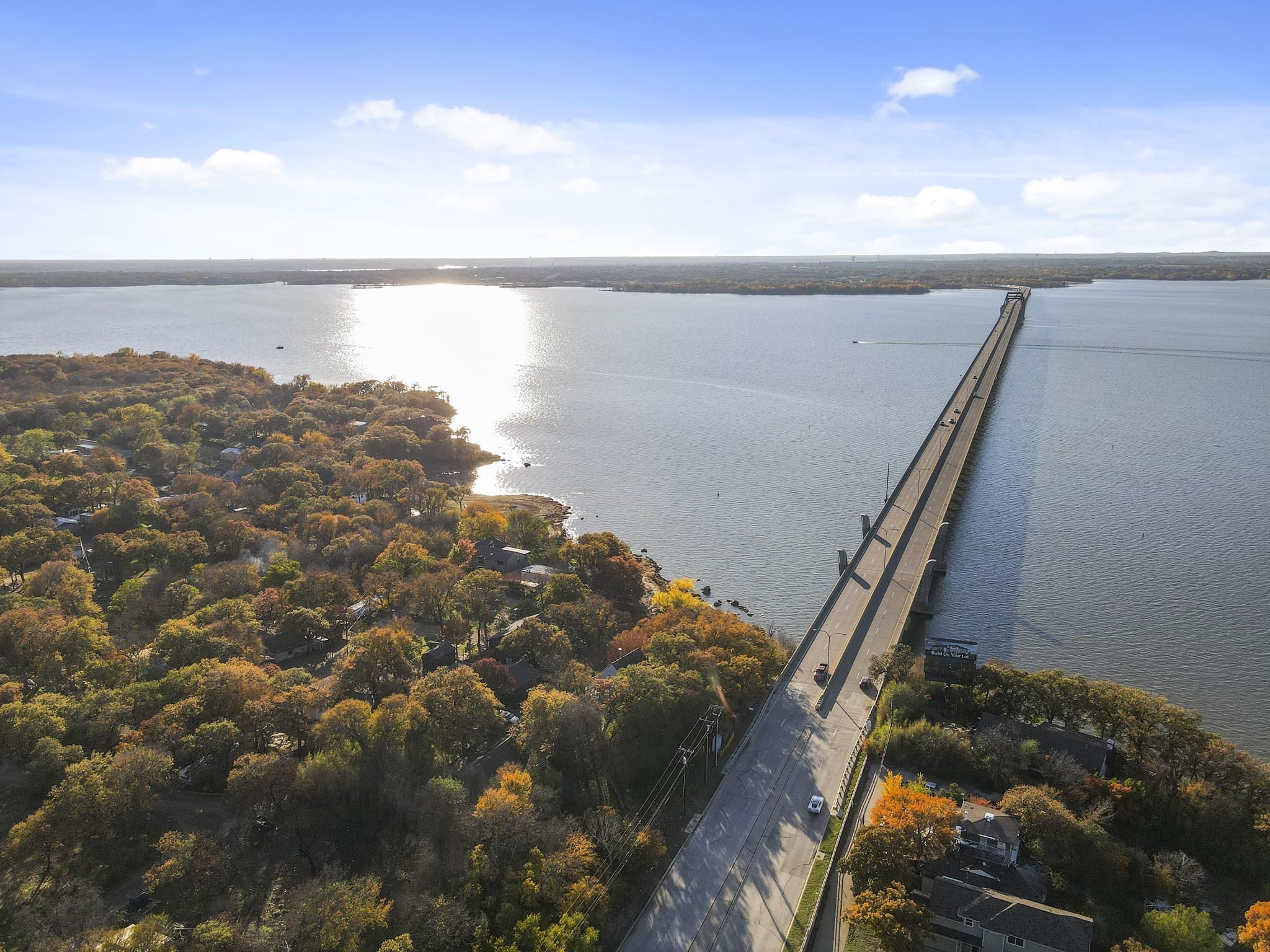 Aerial view of the property on Lake Lewisville